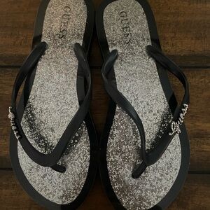 Guess Black and Silver Glam Sandals